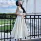 Pretty A line Square Neckline White Satin Prom Dresses Formal Evening Dress C2681