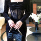 Pretty Sheath Square Neckline Black Velvet Long Sleeves Prom Dresses Formal Evening Dress C2683