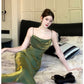 Gorgeous Mermaid Spaghetti Straps Green Prom Dresses Evening Dress C2685