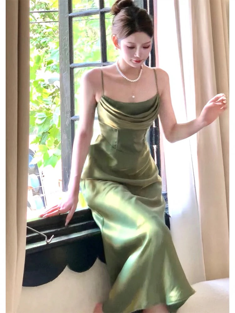 Gorgeous Mermaid Spaghetti Straps Green Prom Dresses Evening Dress C2685