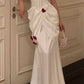 Gorgeous Sheath Rose Flowers Pleated Prom Dresses Formal Evening Dress C2749