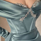 Gorgeous Sweetheart Mermaid Prom Dress with Sparkling Rhinestone and Ruffled Sleeves C2759