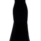 Elegant Mermaid Spaghetti Straps Velvet Black Prom Dresses Long Evening Dress C2773