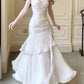 Elegant Sheath Straps Sleeveless White Prom Dresses Long Evening Dress C2876