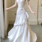 Elegant Sheath Straps Sleeveless White Prom Dresses Long Evening Dress C2876