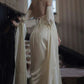 Cute A line Off The Shoulder Long Sleeves Ivory Prom Dresses Long Evening Dress C2888