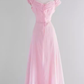 Vintage une ligne rose longues robes de bal C28