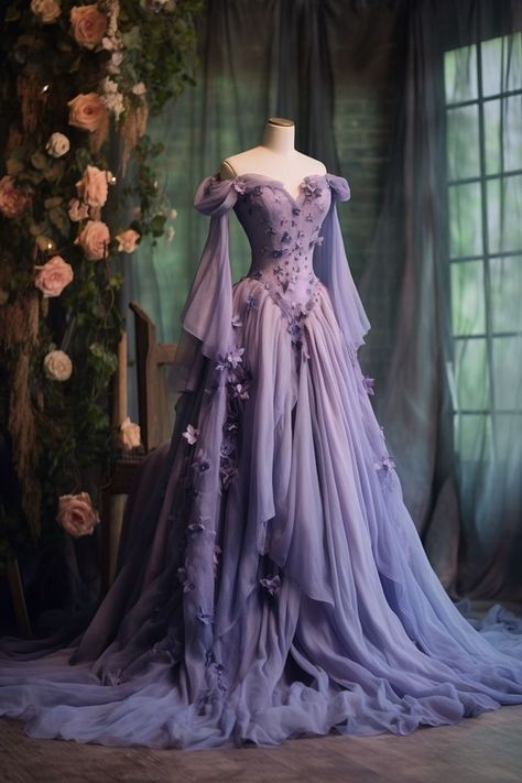 Robe de bal vintage à épaules dénudées en tulle lilas, robe de soirée à manches longues C2903