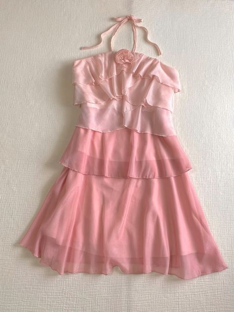 Robe de soirée courte en mousseline de soie rose à licou pour 20e anniversaire C2937