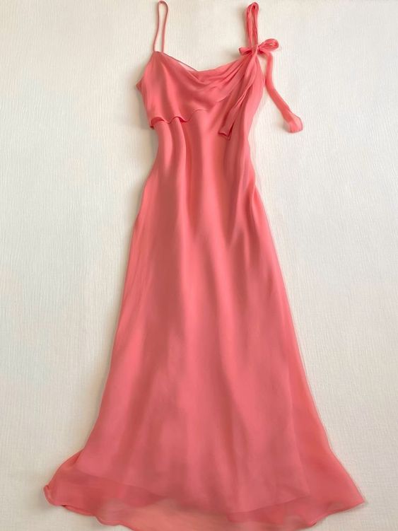 Pretty A line Spaghetti Straps Chiffon Prom Dresses Evening Dress C2938