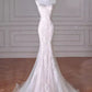 Robes de mariée longues en dentelle blanche sans bretelles sirène vintage C302