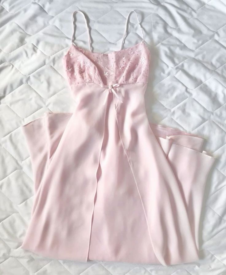 Robe de soirée vintage à bretelles spaghetti en ligne A des années 90, rose, avec dentelle, C3033