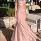 Mermaid Spaghetti Straps Sleeveless Ruffles Pink Prom Dresses C3118