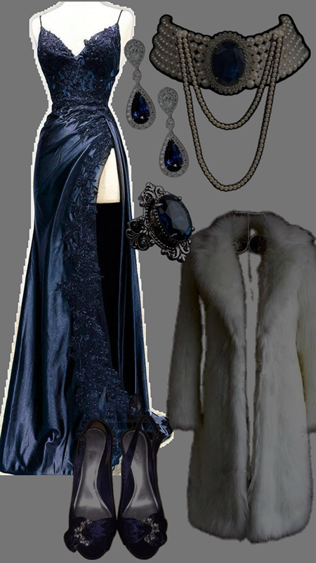 Robe de bal longue en satin et dentelle bleu foncé à col en V, robe de soirée longue en dentelle bleu foncé C3127