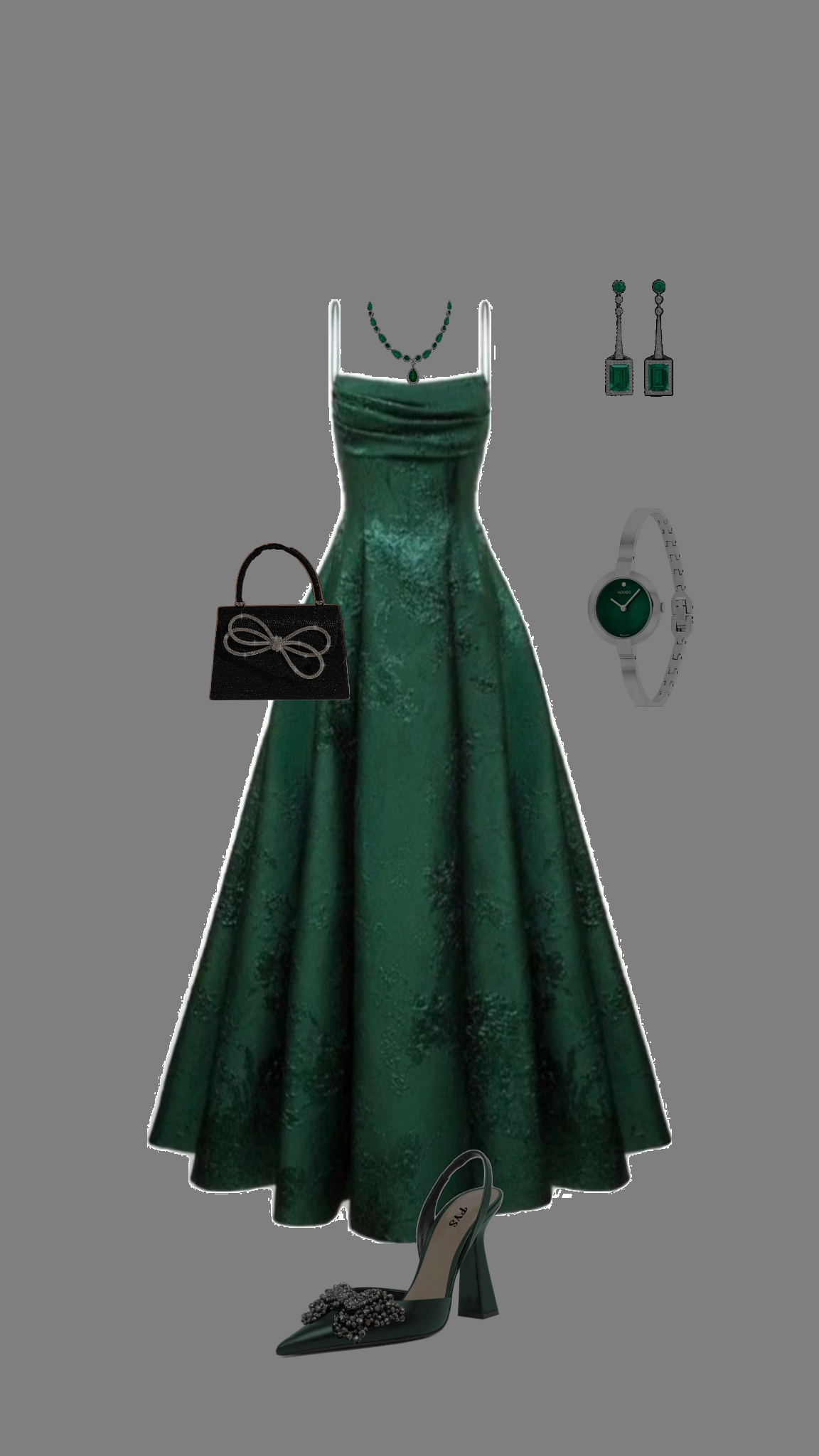 Elegant A line Dark Green Satin Long Prom Dresses Backless Party Dress C3146