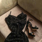 18th Birthday Sheath Spaghetti Straps Black Sequin Homecoming Dresses Party Dress C3154