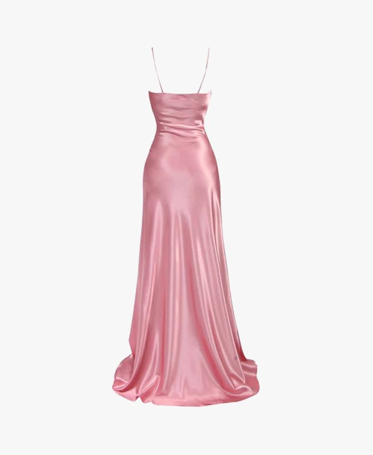 Simple Mermaid Pink Spaghetti Straps Long Prom Dress with Split C3164