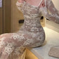 Elegant Bodycon Slim Lace Dress Vintage Casual Backless Bandage Party Dress Prom Dresses Evening Dress C3197