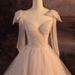 Elegant V-Neck Tulle Long Ball Gown Wedding Dress C320