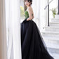 Pretty Ball Gown Sweetheart Tulle Long Black Ruffles Prom Dresses Sweet 16 Dresses C3211