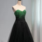 Pretty Ball Gown Sweetheart Tulle Long Black Ruffles Prom Dresses Sweet 16 Dresses C3211