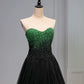 Pretty Ball Gown Sweetheart Tulle Long Black Ruffles Prom Dresses Sweet 16 Dresses C3211