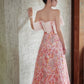 Fairy Style A-line Off Shoulder Strapless Pink Long Evening Dress Prom Dress C3219