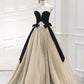 Pretty Ball Gown Strapless Tulle Layers Long Champagne Ruffles Prom Dresses Sweet 16 Dresses With Gloves C3220