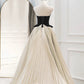 Pretty Ball Gown Strapless Tulle Layers Long Champagne Ruffles Prom Dresses Sweet 16 Dresses With Gloves C3220