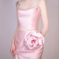 Simple A-line Spaghetti Straps Satin Pink Long Evening Dress Prom Dress C3221