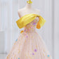 Cute Ball Gown Strapless Flowers Pink Evening Dress Prom Dress C3223