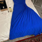 Robe de soirée longue en mousseline de soie bleu royal à une épaule et fourreau élégante Robe de bal Robe de soirée C3326