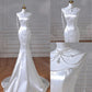 Elegant Mermaid Strapless Satin Long Wedding Dresses C333