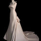 Elegant Mermaid Strapless Satin Long Wedding Dresses With Bowknot C335