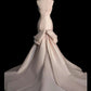 Elegant Mermaid Strapless Satin Long Wedding Dresses With Bowknot C335