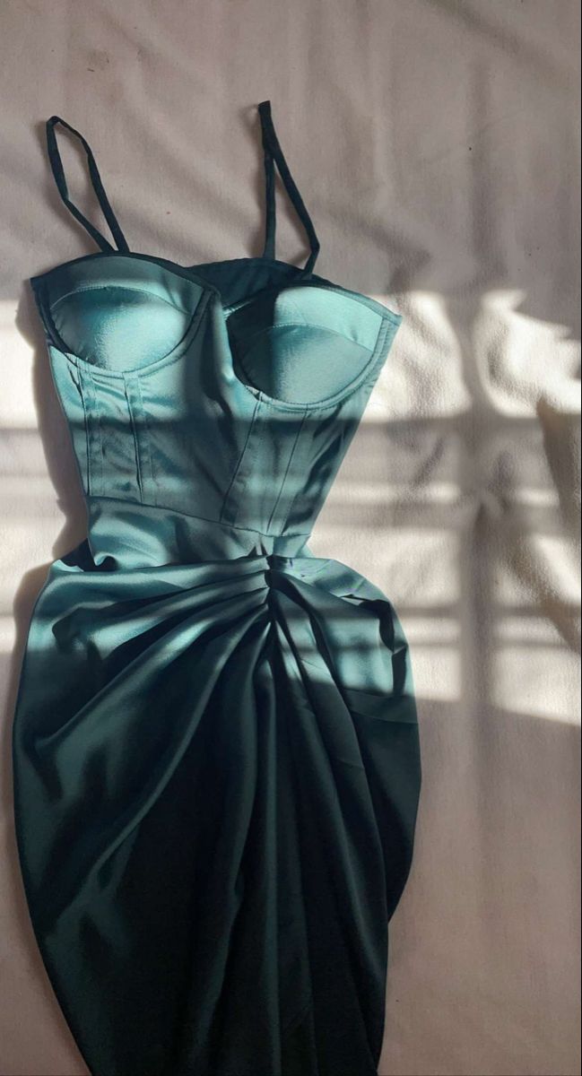 Elegant Sheath Spaghetti Straps Green Long Prom Dress Evening Dresses With Ruffles C3398