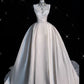 Elegant Ball Gown Satin Long White Wedding Dresses CC344