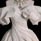 Elegant Ball Gown Off The Shoulder Satin Long White Wedding Dresses CC345