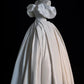 Elegant Ball Gown Off The Shoulder Satin Long White Wedding Dresses CC345