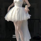 Cute A Line Spaghetti Straps Short White Homecoming Dress C348