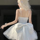 Cute A Line Spaghetti Straps Short White Homecoming Dress C348