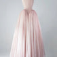 Robe de bal vintage à bretelles en tulle rose, longue, tenue de bal, tenue d'anniversaire, C3554