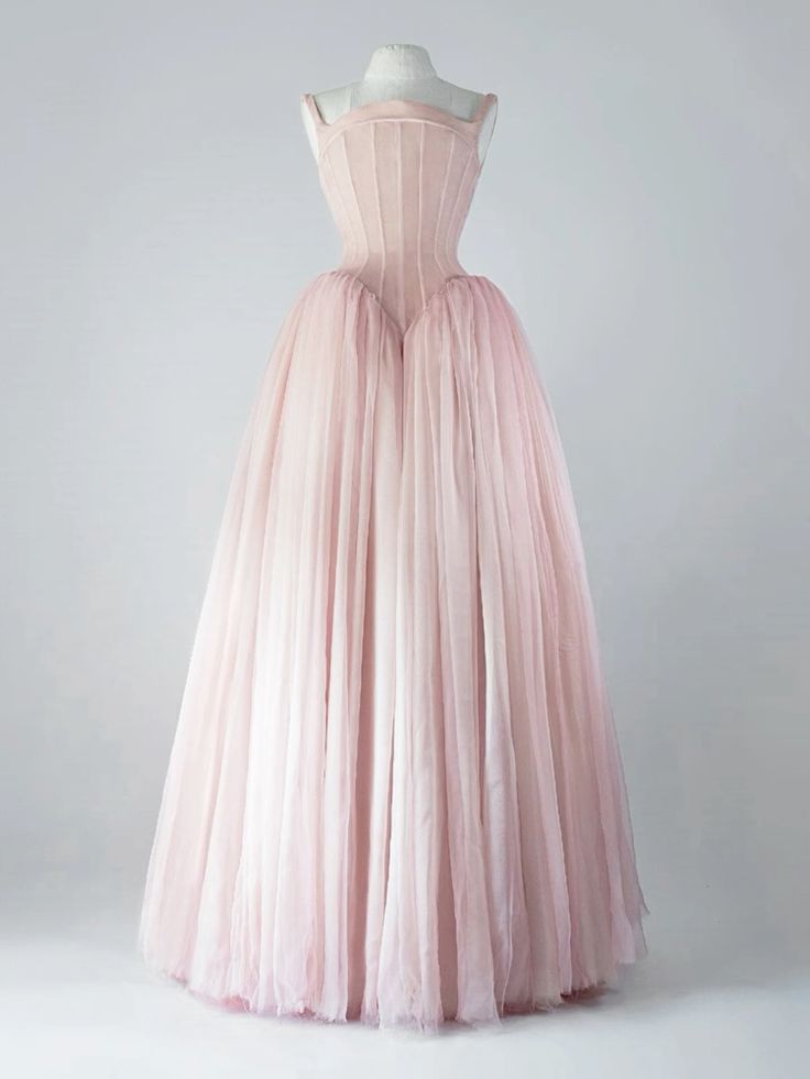 Robe de bal vintage à bretelles en tulle rose, longue, tenue de bal, tenue d'anniversaire, C3554