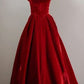 Vintage Ball Gown Sweetheart Red Velvet Prom Dresses Birthday Outfits C3571