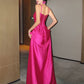 Gorgeous A line Spaghetti Straps Hot Pink Long Evening Dress Prom Dresses Birthday Outfits C3607