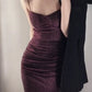 Gorgeous Mermaid Spaghetti Straps Grape Sequin Evening Dress Prom Dresses Birthday Outfits C3625