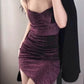 Gorgeous Mermaid Spaghetti Straps Grape Sequin Evening Dress Prom Dresses Birthday Outfits C3625