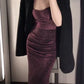 Gorgeous Mermaid Spaghetti Straps Grape Sequin Evening Dress Prom Dresses Birthday Outfits C3625