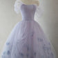 Lavender Off the Shoulder Tulle Homecoming Dress C365