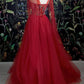 Superbe robe de soirée longue rouge, robe de bal, tenue d'anniversaire C3676